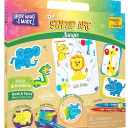 Imagimake Stamp Art - DIY Kids Art Set - Return Gift Combo for Birthday - 12 Piece Assorted Theme Set, EVA Foam, Paper, Multicolor-12