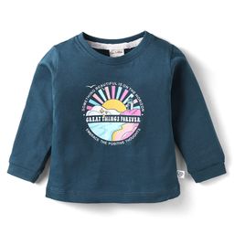 CUCUMBER Sinker Knit Full Sleeves T-Shirt with Great Things Forever Text Print - Navy Blue-picture-17