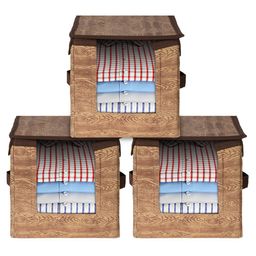 Kuber Industries Brown Set of 3 Regular Drawer Organiser Organisers-0