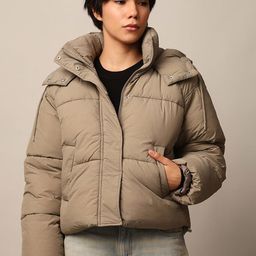 ONLY Women Hooded Solid Casual Puffer Jacket-image-65