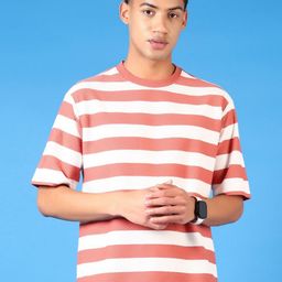 V-Mart Men Striped Drop-Shoulder Sleeves Pockets T-shirt-image-49