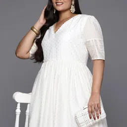 A PLUS BY AHALYAA Ethnic Motifs Printed Fit & Flare Maxi Dress-image-54