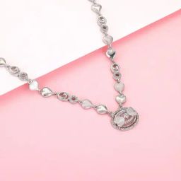 GIVA Love is Everywhere 92.5 Sterling Silver Tender Love Necklace for Women-image-74