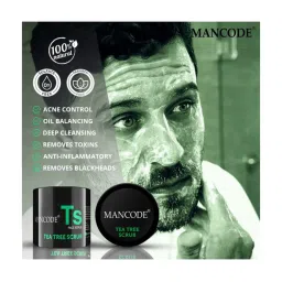 Mancode Geranium & Tea Tree Beard Oil & Tea Tree Soap & Tea Tree Scrub (Pack of 3) image 5