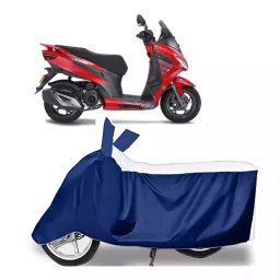 Auto Pearl Bike Cover for Aprilia SXR 160 (White & Blue)-image-38