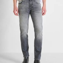 Antony Morato Grey Cotton Blend Comfort Fit Solid Jeans-image-37