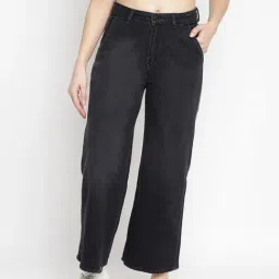 Tales & Stories Black Mid Rise Flared Jeans-image-63