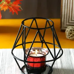 Hosley Black Iron Decorative Table Top and Tealight Candle Holder-image-21