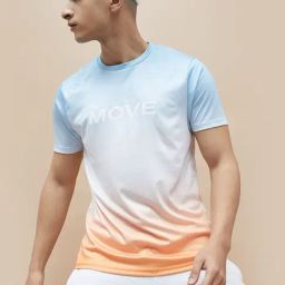 Kappa Blue & Orange Regular Fit Ombre Sports T-Shirt-image-44