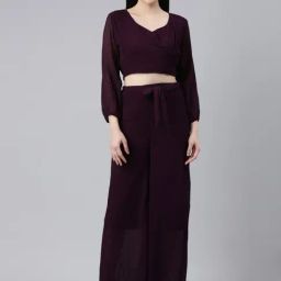 SHOWOFF Purple Pleated Co-Ord Set-image-53