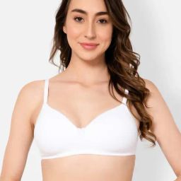 Clovia White Cotton T-Shirt Bra-20