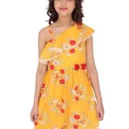 Cutecumber Kids Mustard Floral Print Dress-image-20