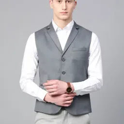 ManQ Medium Grey Sleeveless Waistcoat-image-16