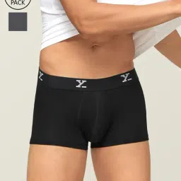 XYXX Grey & Black Textured Trunks (Pack Of 2)-picture-0
