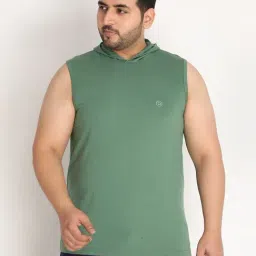 Chkokko Dark Green Cotton Regular Fit T-Shirt-image-32