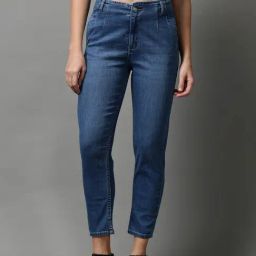 SHOWOFF Blue Solid Mid Rise Jeans-image-65