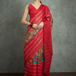 Mitera Kalamkari Block Print Saree-picture-15