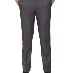 Arrow Dark Grey Regular Fit Flat Front Trousers-picture-46