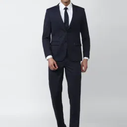 Van Heusen Navy Slim Fit Texture Two Piece Suit-image-62