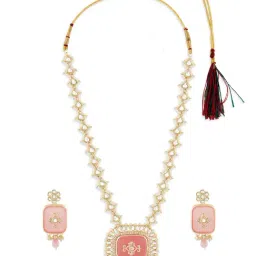Zaveri Pearls Kundan Pink Alloy Sets-image-43