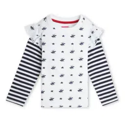 Beverly Hills Polo Club Kids White & Navy Printed Full Sleeves T-Shirt-image-28