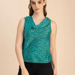 Moomaya Sea Green Printed Top-picture-32
