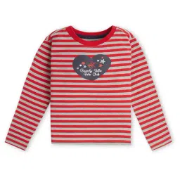 Beverly Hills Polo Club Kids Grey & Red Striped Full Sleeves T-Shirt-image-84