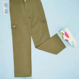 Pantaloons Junior Girls Mistletoe Cotton Solid Trousers & Pants-image-12