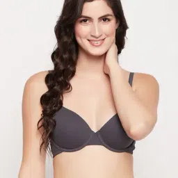 Clovia Grey Cotton T-Shirt Bra-image-43