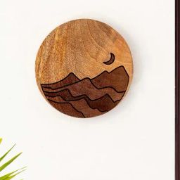 ExclusiveLane Brown Wood Moonlit Dunes Decorative Wall Plate Hanging-image-46