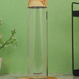 Femora Transprent Borosilicate Glass Water Bottle With Marble Lid (1 L) - Set of 4-33