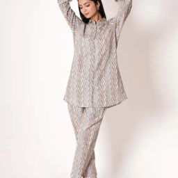 Kameez by Pooja Multicolor Printed Cotton Co-ord Set (Set of 2)-19