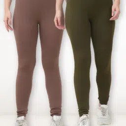 Gracit Brown & Green Solid Tights (Pack of 2)-image-7