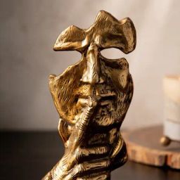 S. G. Home Golden Sssh Face in Antique Finish Art Piece-image-76