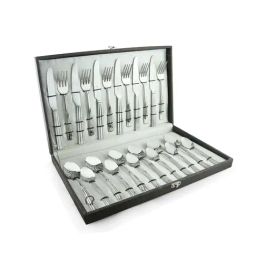 FnS Venice Silver Stainless Steel Cutlery - Set of 24-23