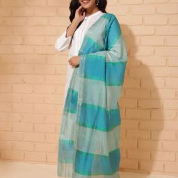 Fabindia Blue Striped Dupatta-picture-20