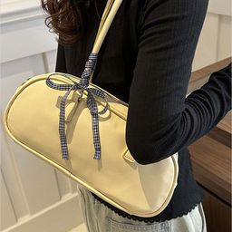 LULU & SKY Colourblocked PU Structured Handheld Bag With Bow Detail-image-38