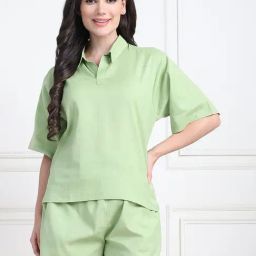 TAG 7 Green Cotton Relaxed Fit Lounge Wear Set-picture-23