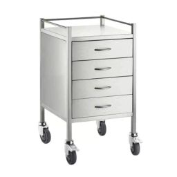 Wellsure Healthcare Stainless Steel 2 Shelves Instrument Trolley with 4 Drawers WSH-1402-10