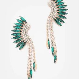 Sohi Gold Plated Party Designer Stone Dangler Earrings-4