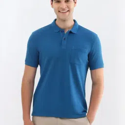 Allen Solly Blue Cotton Regular Fit Polo T-Shirt-picture-47