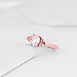GIVA 92.5 Sterling Silver Rose Gold Oval Elegance Adjustable Ring for Womens and Girls-image-24