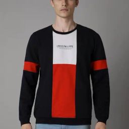 Louis Philippe Black Cotton Regular Fit Printed Sweatshirt-picture-42
