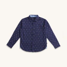 Pantaloons Junior Navy Cotton Printed Full Sleeves Shirt-image-27