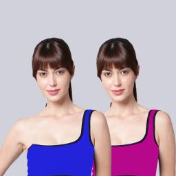 AROUSY Blue & Purple Cotton Bralette Bra - Pack Of 2-image-37