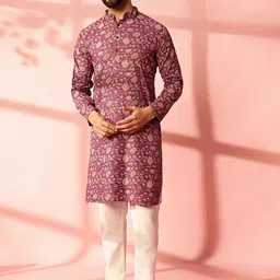 Anouk Men Floral Printed Regular Kurta with Pyjamas-4