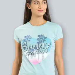 Lyra Turquoise Cotton Printed T-Shirt-picture-16