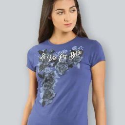 Lyra Blue Cotton Printed T-Shirt-picture-35