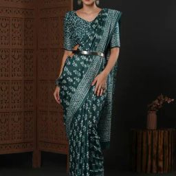 Saree Mall Green Silk Printed Saree With Unstitched Blouse-picture-33