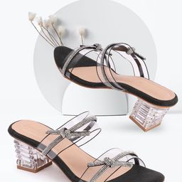 Smart & Sleek Embellished Block Sandals-picture-31
